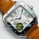 GBF Swiss Santos de Cartier Replica Watch White Dial Brown Leather Strap (4)_th.jpg